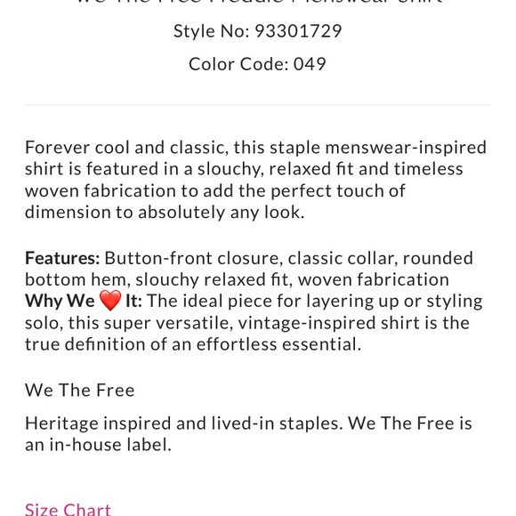 We The Free Blue Button Down Shirt - Picture 4 of 7